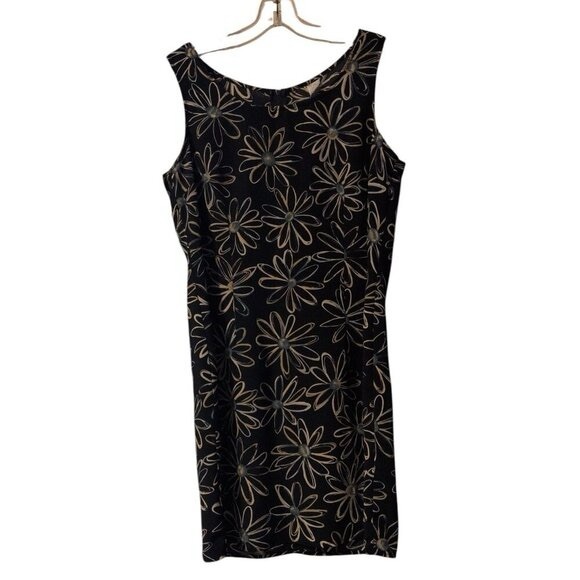 California Concepts Dress Navy Blue white Floral print zip up back Sleeveless - Picture 2 of 5
